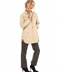 Пальто пуховое стеганое с накладным карманом светло-бежевое Ria