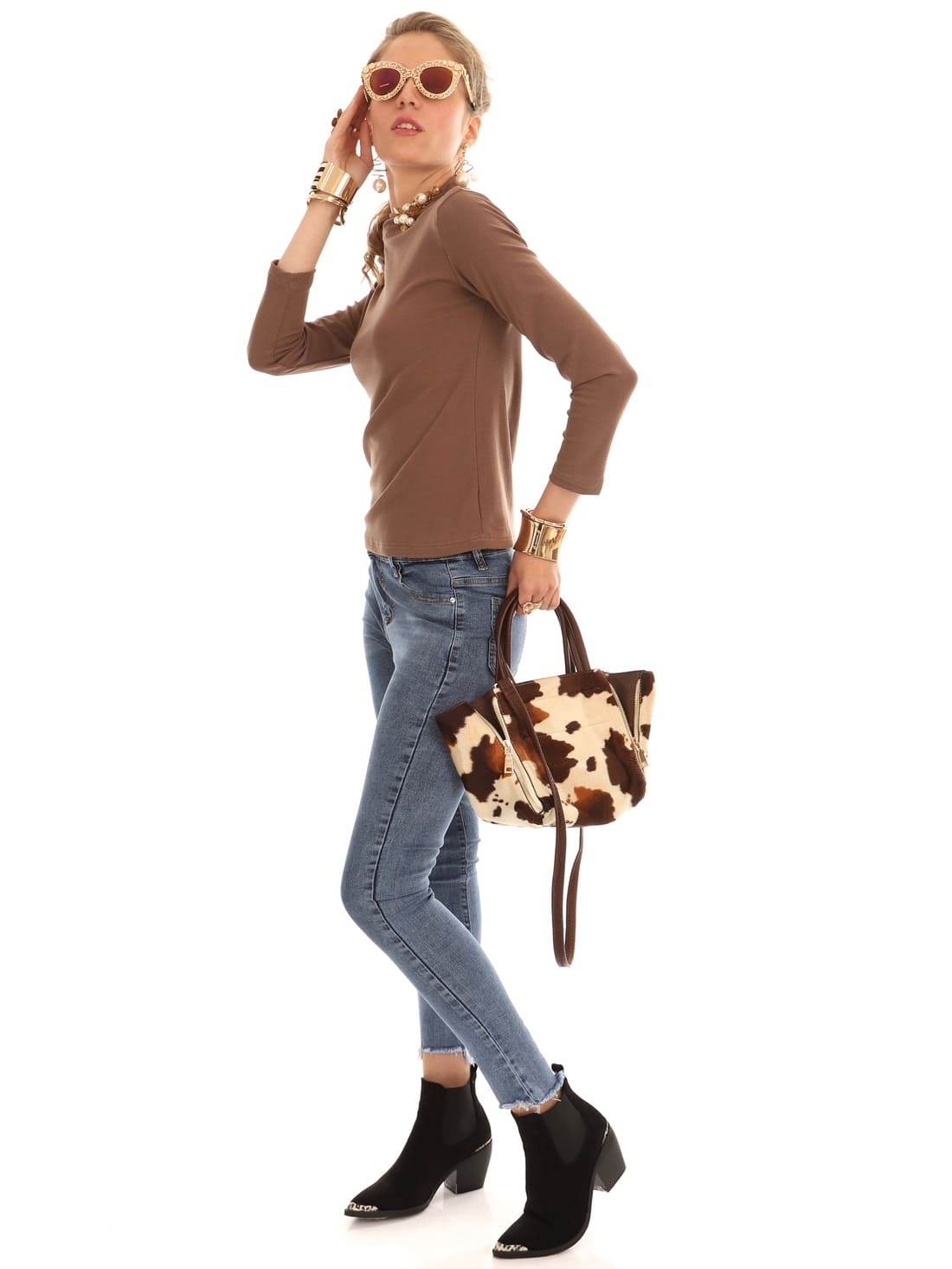 Водолазка женская светло-коричневая однотонная Vinuela — фото 6