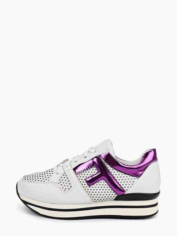 Кроссовки белые с перфорацией Viola Forza 