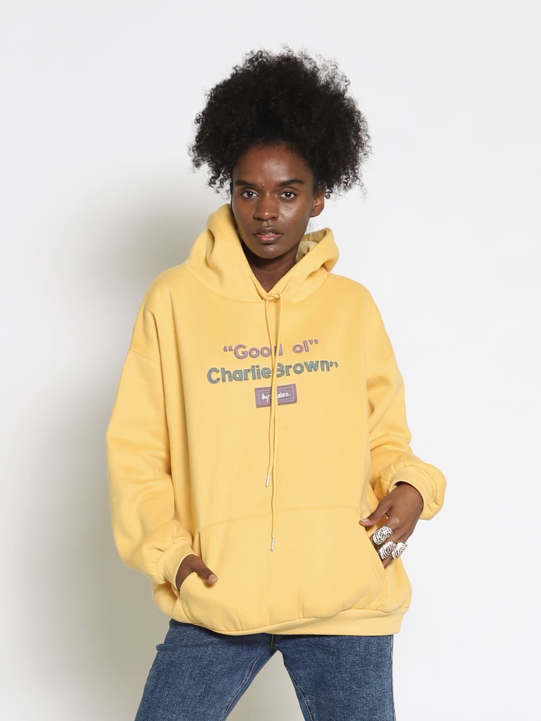 Худи с вышивкой желтое Lebia — фото 2