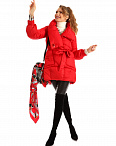 Пальто стеганое с поясом красное Amatrice