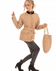 Куртка стеганая с сумкой и ремешком светло-коричневая Lauria