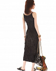 Платье крэш удлиненное черное Nicosai