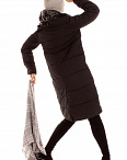 Пальто стеганое на пуговицах черное Tienna