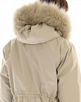 Пальто удлиненное с мехом светло-бирюзовое Albino