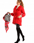 Пальто стеганое с поясом красное Amatrice