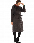 Пальто женское пуховое с поясом черное Sorrento