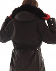 Пальто удлиненное с мехом черное Albino