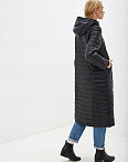 Пальто длинное стеганое черное Alpino