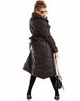 Пальто пуховое халат с поясом черное Manciano