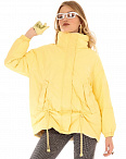 Куртка пуховая стеганая воротник-стойка светло-желтая Creta