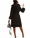Пальто стеганое с двойной застежкой черное Anzio