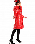 Пальто стеганое с надписью красное Polia