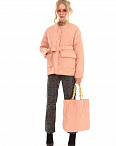 Куртка стеганая с сумкой и ремешком светло-розовая Lauria