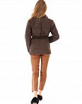 Куртка пуховая двухсторонняя с поясом темно-коричневая Creta