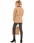Куртка стеганая с сумкой и ремешком светло-коричневая Lauria